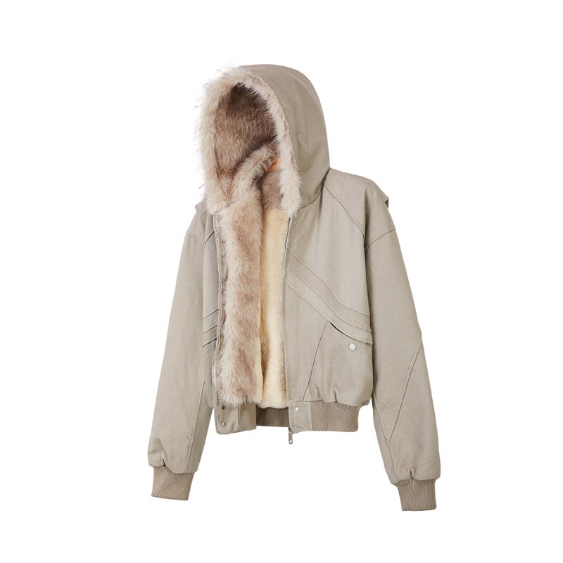 Eme Hooded Fleece-Lined Jacket – Oversized Winter Outerwear for Men and Women - Image 1
